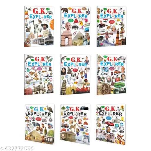 G.K. Explorer – 0 1 2 3 4 5 6 7 and 8 book for kids : General knowledge book for kids Learning book for kids GK book for kids - Pack of 9 GK books for kids.