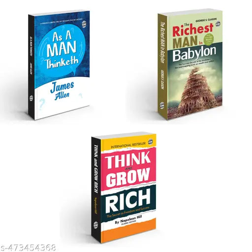 Think & Grow Rich The Richest Man In Babylon and As A Man Thinketh (Paperback) :- Motivational books for wealth Classic English Novel - Combo of 3 Novels