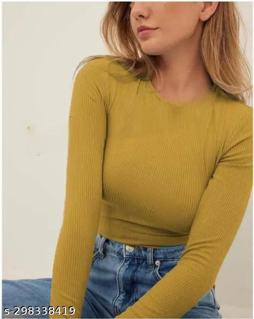 Deep Neck Short Sleeve Contrast Top
