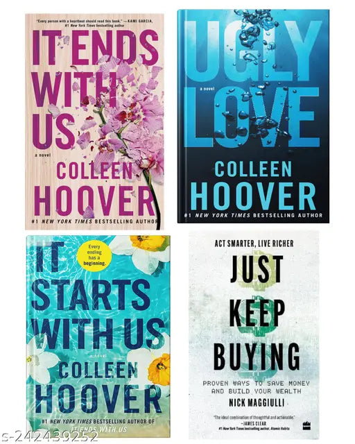 IT END WITH US BY COLLEEN HOOVER + IT STARTS WITH US BY COLLEEN HOOVER + UGLY LOVE BY COLLEEN HOOVER + JUST KEEP BUYING BY NICK MAGGIULLI