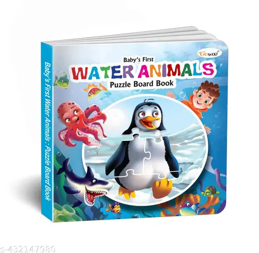 Baby's First Water Animals Puzzle Board Book : Educational Fun learning board book Kids board book Puzzle book for young kids
