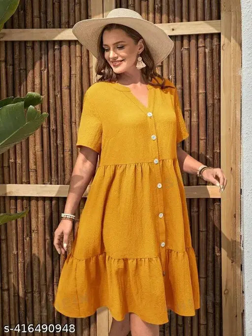 Summery New Look Yellow A Line Kurta For Woman & Girl