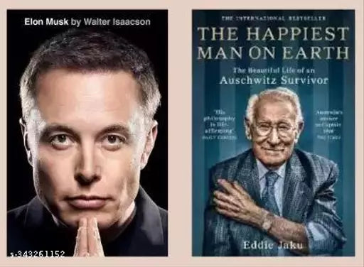 Elon Musk By Walter Isaacson + The Happiest Man On Earth (Paperback Eddie Jaku)