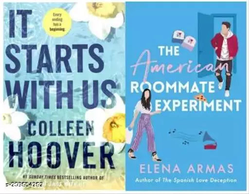 IT START WITH US + THE AMERICAN ROOMMATE EXPERIMENT (2 BOOKS COMBO) ( Paperback COLLEEN HOOVER ELENA ARMAS )