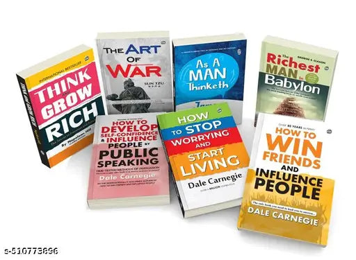 7 Powerful Books for Personal Growth & Financial Success : A Motivational Gift Set - Think & Grow Rich The Art of War How to Win Friends & More Educational learning Book