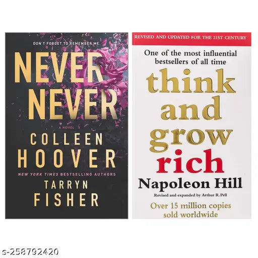 NEVER NEVER BY COLLEEN HOOVER + THINK AND GROW RICH BY NAPOLEON HILL
