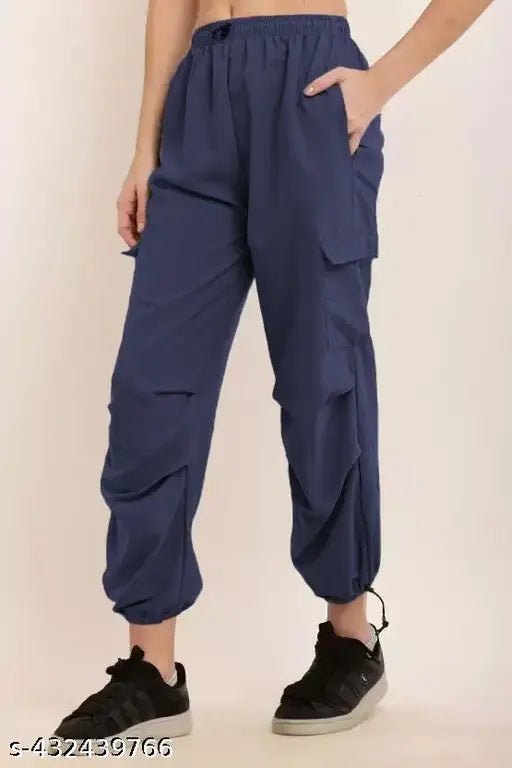 Fashion Store Women Cargo pants Cotrise Cargo Black Lycra