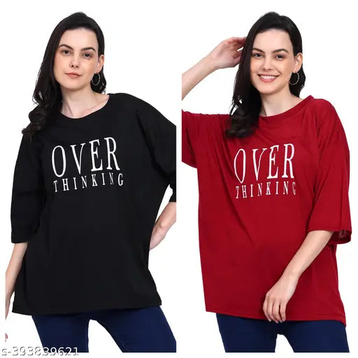 Woman Oversized Loose Cotton T-shirt