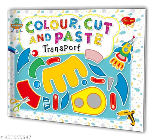 Transport book for kids : cut and paste book Children colouring book Cut and paste activity book for kids (Paperback).