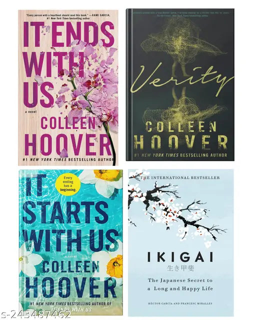 IT END WITH US BY COLLEEN HOOVER + IT STARTS WITH US BY COLLEEN HOOVER + VERITY BY COLLEEN HOOVER + IKIGAI BY HECTOR GARCIA