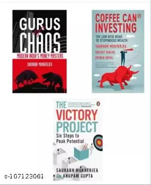 Set Of 3 Gurus Of Chaos + Coffee Can Investing + The Victory Project (Paperback Saurabh Mukherjea Rakshit Ranjan Anupam Gupta)