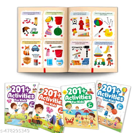 The Ultimate Pack of 4 Activity Books : 201+ Activities for Kids for Age 3 4 5 and 6 + :- Educational Fun in One pack Fun educational activity book Children’s educational activities workbook