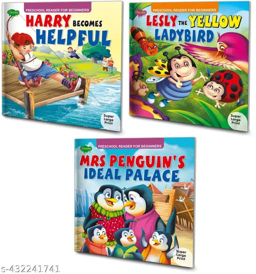Harry Becomes Helpful Lesly the Yellow Ladybird and Mrs Penguin's Ideal Palace books for kids : Reading books for kids Story books for early readers Educational books for kids - Set of 3 Early Readers Storybooks for kids (Paperback).