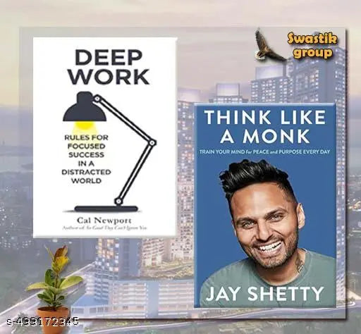 Amazing Combo ; Deep Work - Think Like a Monk 1st edition