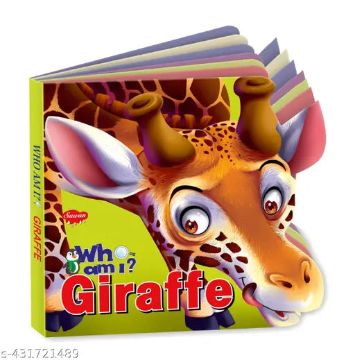 Giraffe 'Who Am I' Die-Cut Shape Board-Book : Board book for kids Die-cut board book Learning book for kids.