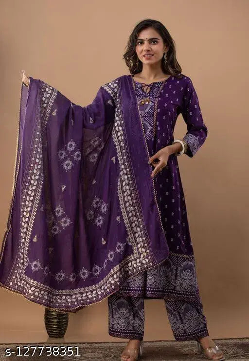 jvc purple kurta set