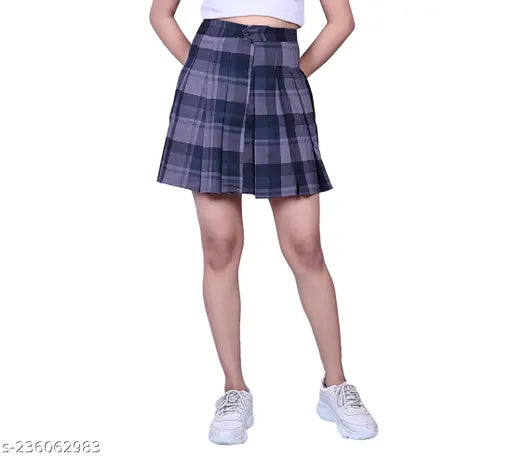 Woman Cotton Pleated Mini skirt