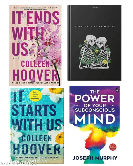 IT END WITH US BY COLLEEN HOOVER + IT STARTS WITH US BY COLLEEN HOOVER + I FELL IN LOVE WITH HOPE BY LANCALI + THE POWER OF SUBCONSCIOUS MIND BY JOSEPH MURPHY
