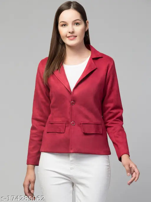 Classic Essential Linen Lapel Suede Blazers & Coats