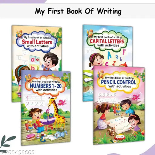 My First Book Essential Writing Practice Book for Children : Kids writing activities Activity book for preschoolers Early handwriting Book - Combo of 4 books