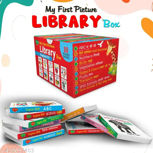 Picture Book Collections For Early Learning : Kids learning board book My First Library Early Learning Book for Children Kid's board book collection of 10 books (Board book Sawan)