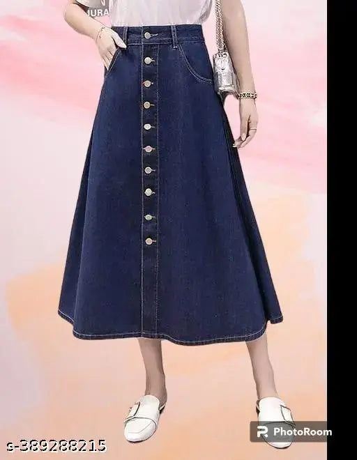 Woman High Waist Denim Skirt