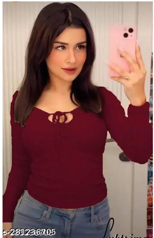 New Latest Summer Top Key Hole Comfy Graceful Women Tops & Tunics