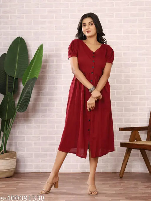 single piece dress Women's Puff Sleeve Kurta For Women