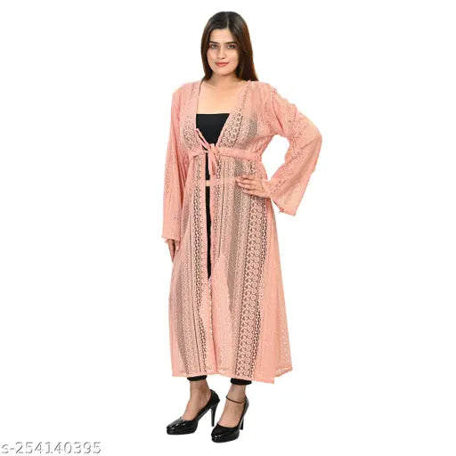 Woman Long Net Shrug
