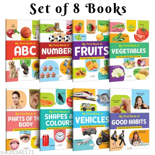My First Picture Book Collection For Early Learning : Learning book for kids Educational picture books for toddlers Collection With 8 Topics birthday gifts for Kids