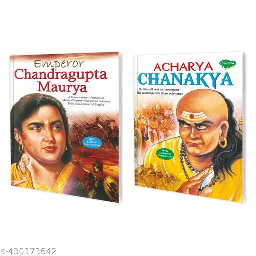 Emperor Chandragupta Maurya and Acharya Chanakya Story books for kids : Children learning book storybooks for children Educational storybooks - Set of 2 for kids