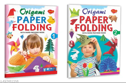 Origami Paper Folding-1 and 2 books for kids : Paper folding book for children Origami book for kids kid's paper activity book - Set of 2 books.