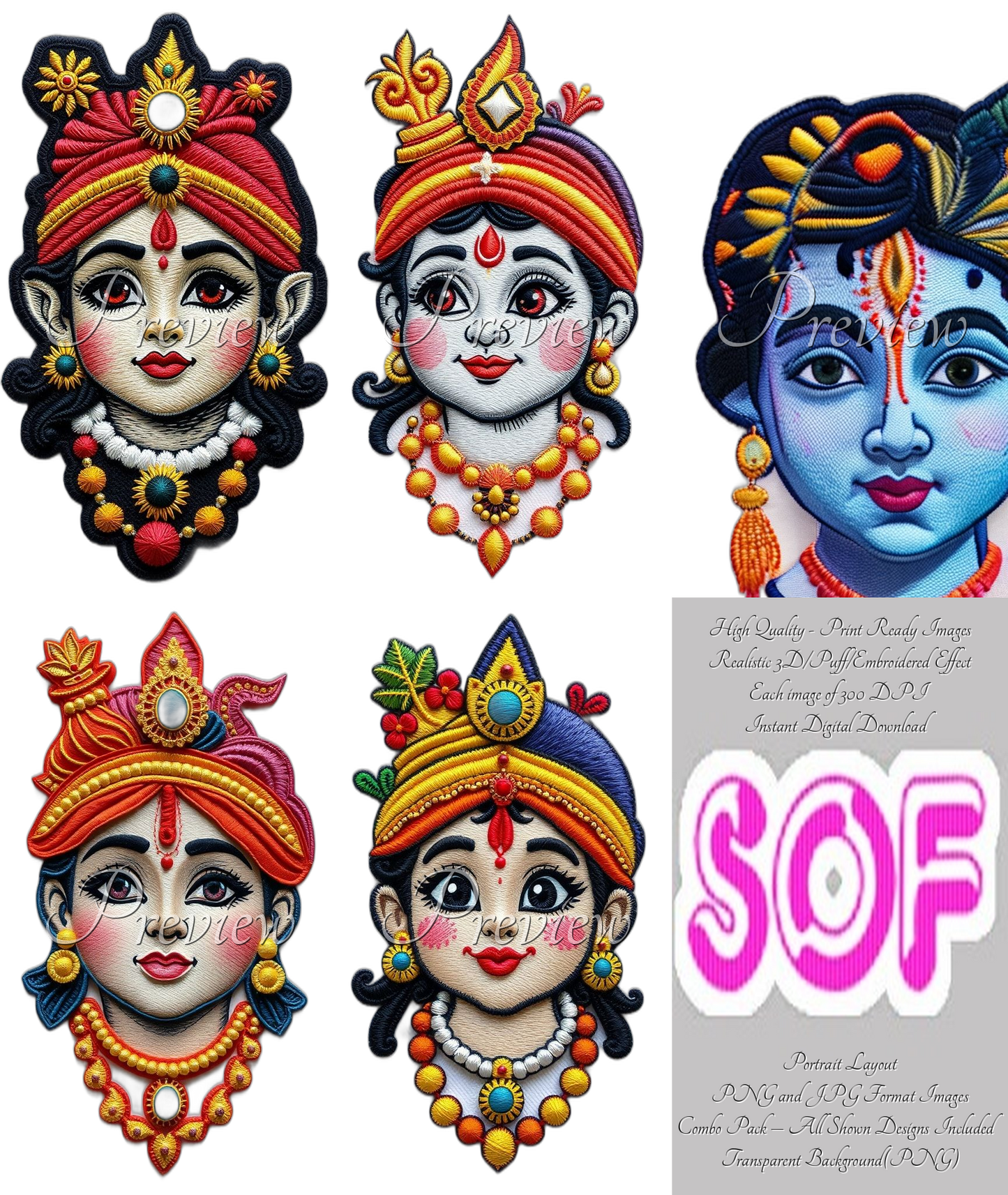 Baby Face Set#2 Theme Pack of 5 Digital Images – 300 DPI Printable Art | Ready to Print | Print on Demand Image | Instant Download
