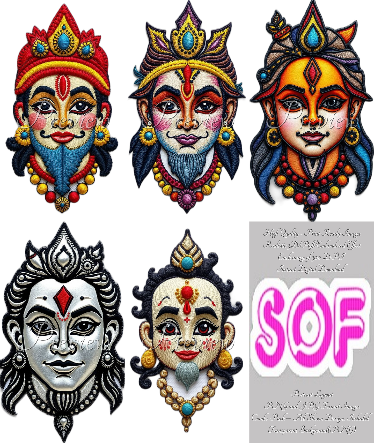 Baby Face Set#3 Theme Pack of 5 Digital Images – 300 DPI Printable Art | Ready to Print | Print on Demand Image | Instant Download