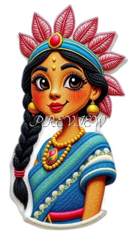 Indian Lady Style#10 Digital Image Download | 300 DPI Printable Art | Print on Demand Images | Instant Download