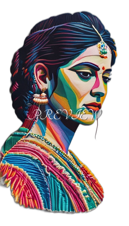 Indian Lady Style#5 Digital Image Download | 300 DPI Printable Art | Print on Demand Images | Instant Download
