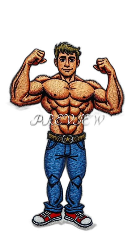 Muscle Man Style#2 Digital Image Download | 300 DPI Printable Art | Print on Demand Images | Instant Download