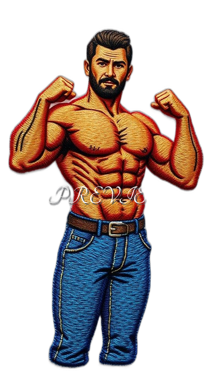 Muscle Man Style#7 Digital Image Download | 300 DPI Printable Art | Print on Demand Images | Instant Download