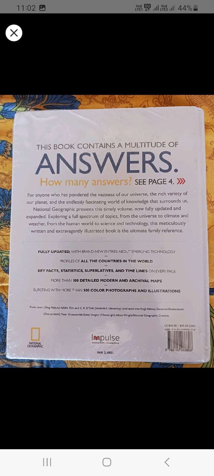 ( Like New) The Updated Edition of Answer Book - National Geographic