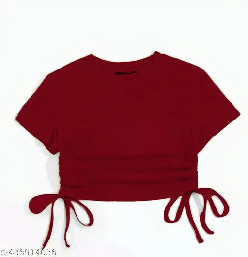 Side Dori Short Sleeve Fashionable Top For Woman