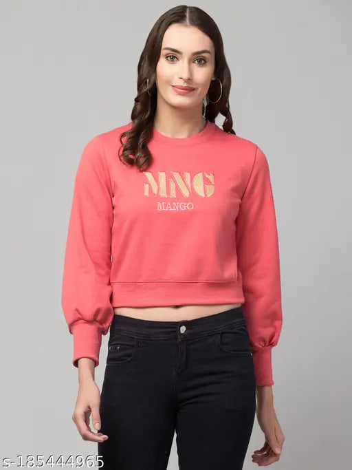 Women Embroidered Pullover Sweatshirt