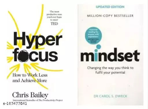 Hyperfocus + Mindset (Best Selling 2 BOOKS Combo) (Paperback Chris Bailey Dr. Carol S. Dweck)