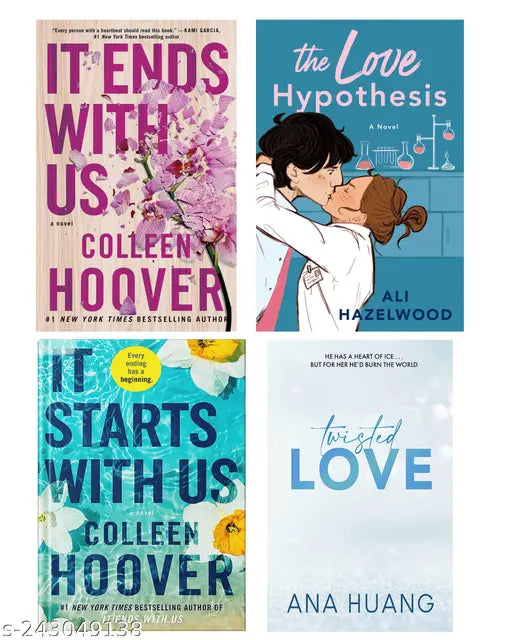 IT END WITH US BY COLLEEN HOOVER + IT STARTS WITH US BY COLLEEN HOOVER + THE LOVE HYPOTHESIS BY ALI HAZELWOOD + TWISTED LOVE BY ANA HUANG
