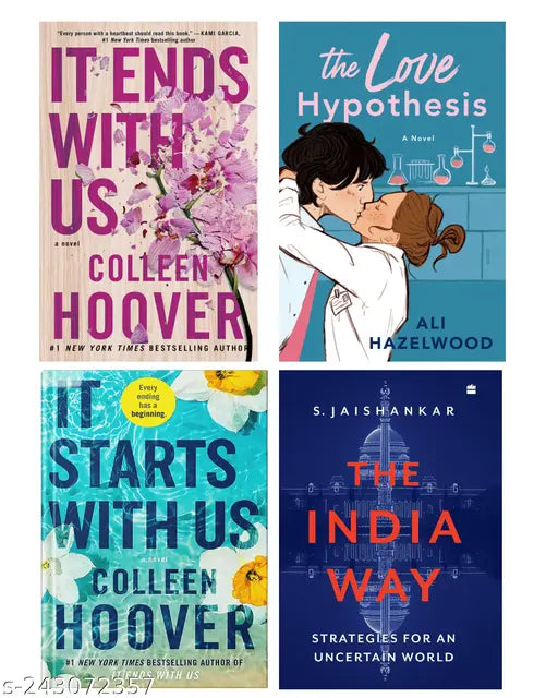 IT END WITH US BY COLLEEN HOOVER + IT STARTS WITH US BY COLLEEN HOOVER + THE LOVE HYPOTHESIS BY ALI HAZELWOOD + THE INDIA WAY BY S. JAISHANKAR