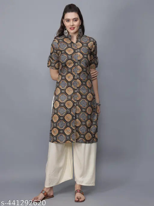 Women Floral Print Pure Cotton Straight Kurta