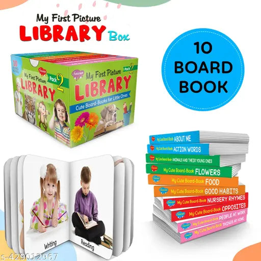Toddlers learning library box set : Learning board book for kids My First Picture Library Box Library Boxset of 10 Board Books For Children (Board book Sawan)