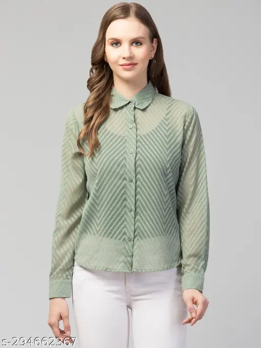Stylish Zigzag Chiffon Shirt