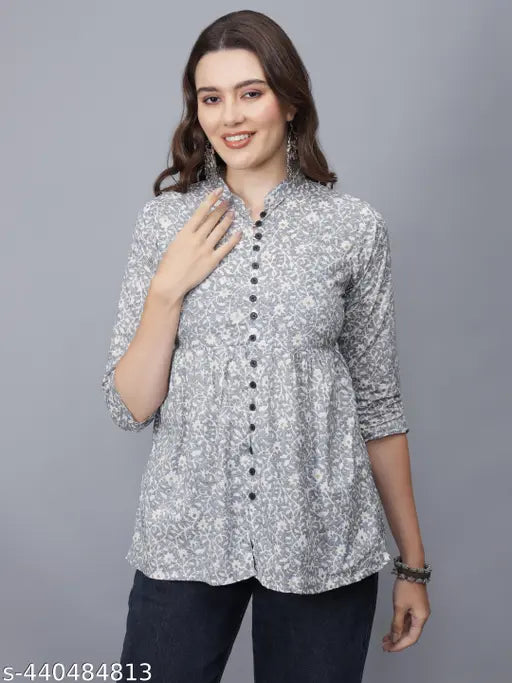 etraana Women Printed Flared Kurta