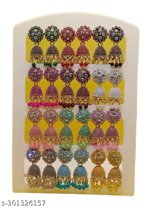 Beautiful Oxidised Earrings (pack of 12 )