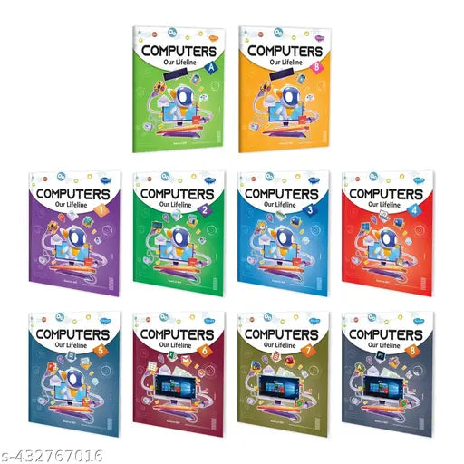 Computers Our Lifeline – A B 1 2 3 4 5 6 7 and 8 book for kids : Computer book for kids computer learning book Kids learning books - Combo of 10 computer book for kids.